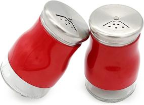 img 4 attached to 🧂 Stainless Steel Salt and Pepper Shakers Set - ANZUSY 2 Pack, Refillable Glass Spice Dispensers with Adjustable Pour Holes