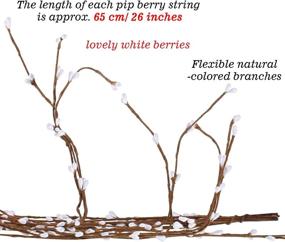 img 3 attached to 🎄 WILLBOND 64ft 30-Pack Ply Pip Berry Garland for Christmas Winter Decor, Indoor & Outdoor Head Wreaths, Wedding Crowns - White