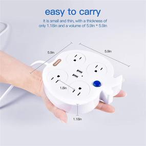 img 3 attached to SINBEN Power Strip with 4 Outlets and 2 USB Ports, 10 FT Extension Cord, Surge Protector for Home, Office, Dorm Essentials (White)