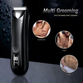 img 2 attached to 🪒 Ultimate Male Hygiene Razor: Electric Groin Hair Trimmer for Men with LED Display & Recharge Dock