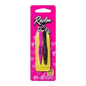 img 3 attached to 💅 Revlon x Barbie Travel-ready Stainless Steel Mini Tweezer Set for Hair Removal and Makeup, featuring Slant Tip & Pointed Tip Tweezers in a Convenient Travel Case