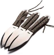 🔪 sog fling throwing knives: balanced 3-pack set with 2.8 inch steel blades and 7 feet paracord wrapped handles- black (fx41n-cp) логотип