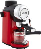 ☕ imusa usa 4 cup epic electric espresso/cappuccino maker - red 800w logo