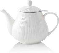 koov striped ceramic teapot infuser logo