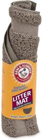 img 1 attached to 🐱 Pearl Tan Arm & Hammer Half Circle Litter Mat: The Ultimate Solution for a Cleaner and Odor-Free Litter Box