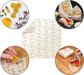 img 2 attached to Hoeapzl Beeswax Food Wrap (Set of 7) - Sustainable Alternative for Fruits, Vegetables, Bread, Cheese, and More, replacing Aluminum Foil and Albal Paper