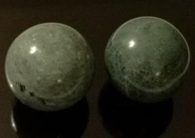 img 2 attached to 🎾 Revitalizing Chinese Jade Balls for Healthy Exercise and Massage - Blackish Green Marble Stone