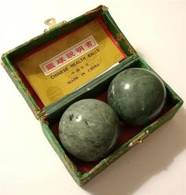 img 3 attached to 🎾 Revitalizing Chinese Jade Balls for Healthy Exercise and Massage - Blackish Green Marble Stone