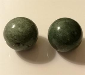 img 1 attached to 🎾 Revitalizing Chinese Jade Balls for Healthy Exercise and Massage - Blackish Green Marble Stone