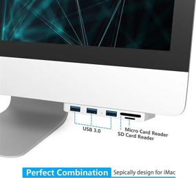 img 3 attached to 🔌 Cateck iMac Hub Aluminum USB Hub Adapter Docking Station | Micro SD & Micro SD Card Reader Combo | 3 USB 3.0 Port | Compatible with 2021 iMac and iMac Pro (Upgrade Version)