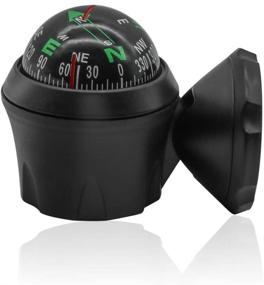 img 1 attached to 🧭 Universal Automotive Compass Ball for Car or Boat - Mini Adjustable Compass with Adhesive Tape, Dashboard Dash Stand Compass for Most Vehicles - Accurate Direction Finder