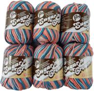 wholesale: lily sugar'n cream yarn - 6-pack of 100% cotton solids and ombres in medium #4 worsted (coral seas ombre) logo