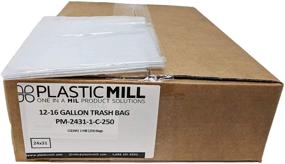 img 1 attached to 🗑️ PlasticMill Clear Garbage Bags, 12-16 Gallon, 1 Mil, 24x31, 250 Bags - Convenient and Durable Waste Disposal Solution