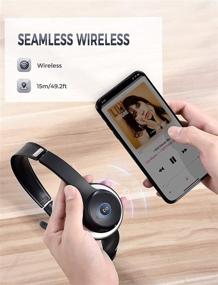 img 1 attached to Wireless PC Headset with Noise Cancelling Microphone & 22 Hours 🎧 Talk Time - Ideal for Cellphone, Tablet, Call Center, Skype, Zoom, Home, Office