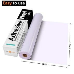 img 3 attached to 🎨 HTVRONT Glossy White Permanent Vinyl Roll - 12" x 30ft White Adhesive Vinyl for Craft Cutter, Decal, Signs, Stickers - Improved SEO