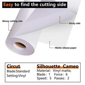 img 2 attached to 🎨 HTVRONT Glossy White Permanent Vinyl Roll - 12" x 30ft White Adhesive Vinyl for Craft Cutter, Decal, Signs, Stickers - Improved SEO
