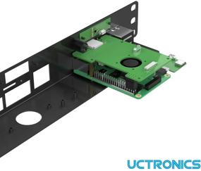 img 3 attached to 🔧 UCTRONICS Ultimate Raspberry Pi 4 Rack: 19" 1U Rackmount with OLED Display, Power Switch, Cooling Fan & All IO on One Side