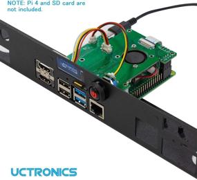 img 1 attached to 🔧 UCTRONICS Ultimate Raspberry Pi 4 Rack: 19" 1U Rackmount with OLED Display, Power Switch, Cooling Fan & All IO on One Side