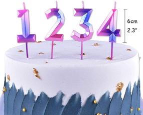 img 3 attached to 🎂 Number 1 Birthday Candle for First Birthday - Purple-Pink Contrast Color, Ideal Cake Topper Decor for Women, Men, Girls, and Boys (1st Child)