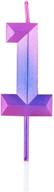 🎂 number 1 birthday candle for first birthday - purple-pink contrast color, ideal cake topper decor for women, men, girls, and boys (1st child) logo