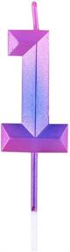 img 4 attached to 🎂 Number 1 Birthday Candle for First Birthday - Purple-Pink Contrast Color, Ideal Cake Topper Decor for Women, Men, Girls, and Boys (1st Child)