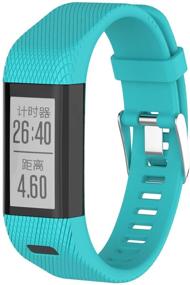 img 1 attached to Vivosmart HR+ Bands for Women and Men - Silicone Replacement Wristbands Straps Bracelet for Garmin Vivosmart HR Plus, Approach X10, X40 (Blue Green Navy)