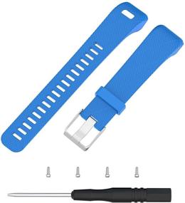 img 2 attached to Vivosmart HR+ Bands for Women and Men - Silicone Replacement Wristbands Straps Bracelet for Garmin Vivosmart HR Plus, Approach X10, X40 (Blue Green Navy)