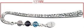 img 2 attached to 📚 HOUSWEETY Beaded Charm Bookmarks: Crystal Glass, Believe Dangle Beads - Set of 3, Silver Tone