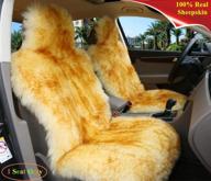 sisha winter warm authentic australia sheepskin car seat cover: luxury long wool 🚗 front seat cover for ultimate comfort- fits most cars, trucks, suvs, or vans (brown tips) logo