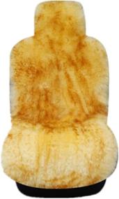 img 3 attached to Sisha Winter Warm Authentic Australia Sheepskin Car Seat Cover: Luxury Long Wool 🚗 Front Seat Cover for Ultimate Comfort- Fits Most Cars, Trucks, SUVs, or Vans (Brown Tips)