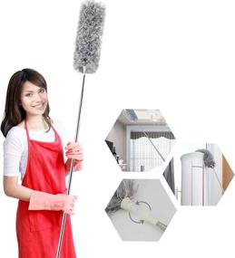 img 4 attached to 🧹 Telescoping Microfiber Duster with Bendable Head & Scratch-Resistant Hat - Ideal for Cleaning Ceiling Fan, Cobweb, High Ceiling, Furniture & Cars