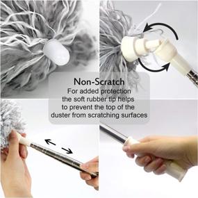 img 3 attached to 🧹 Telescoping Microfiber Duster with Bendable Head & Scratch-Resistant Hat - Ideal for Cleaning Ceiling Fan, Cobweb, High Ceiling, Furniture & Cars