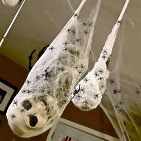 img 3 attached to 🕸️ Spooky Spider Web Decorations for Halloween Party - Moon Boat Fake Cobweb Prop Kit with 1000 sqft Coverage and 120 Spiders