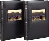 old town bonded leather photo album, 2 pack (3up, black) - preserve your memories in style! logo