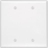 🔳 leviton 80525-w 2-gang no device blank wallplate: midway size and white finish - ideal for concealing unused electrical outlets logo