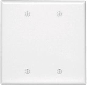 img 1 attached to 🔳 Leviton 80525-W 2-Gang No Device Blank Wallplate: Midway Size and White Finish - Ideal for Concealing Unused Electrical Outlets