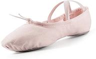 🩰 girls’ pink canvas dance slipper - ballet shoes for gymnastics, yoga, and more - big kid, little kid, toddler, women logo