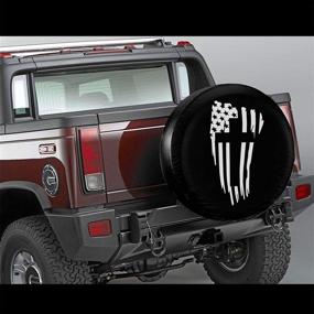 img 3 attached to American Flag Cross Spare Tire Cover Waterproof Dust-Proof UV Sun Wheel Tire Cover Fit For Jeep