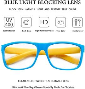 img 3 attached to 👀 Protect Your Kids' Eyes with Kids Blue Light Blocking Glasses: Computer Gaming Screen Glasses for Boys and Girls Age 5-13