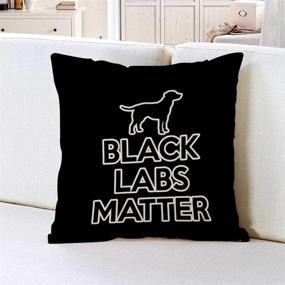 img 3 attached to 🐾 oFloral Black Labs Matter Throw Pillow Case - Decorative Square Accent Cushion Cover for Sofa and Couch - 18"x18