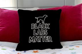 img 1 attached to 🐾 oFloral Black Labs Matter Throw Pillow Case - Decorative Square Accent Cushion Cover for Sofa and Couch - 18"x18