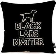 🐾 ofloral black labs matter throw pillow case - decorative square accent cushion cover for sofa and couch - 18"x18 logo