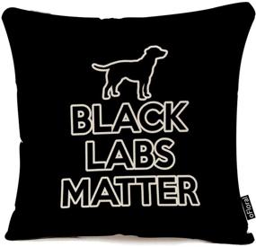 img 4 attached to 🐾 oFloral Black Labs Matter Throw Pillow Case - Decorative Square Accent Cushion Cover for Sofa and Couch - 18"x18