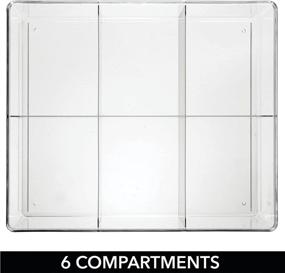 img 1 attached to 🗄️ mDesign Clear Plastic 6 Compartment Divided Drawer Organizer for Kitchen Storage - Ideal for Teas, Packets, Spices, Snacks, Food, Pantry Organization, Shelf - 2 Pack