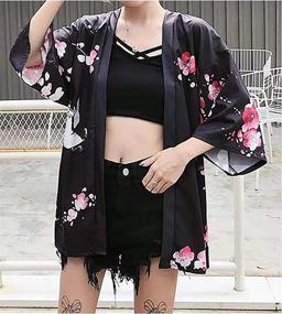 img 3 attached to LAI MENG FIVE CATS Women's Unisex Loose Fit Japanese Kimono Cardigan: Stylish Cover Up for Sizes S-XL