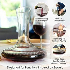 img 2 attached to Exquisite Red Wine Decanter: Hand Blown Lead-free Crystal, Engraved & Unique - Ideal Gift for Wine Lovers - 1800ml