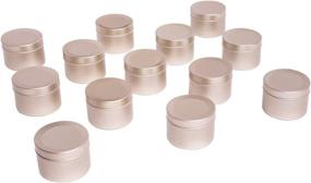 img 3 attached to LIYAR 2oz Aluminum Jars with Lids - Ideal for Candles, Cosmetics, Tea, Balm & Gels - Round Metal Tins Travel Containers in Frosted Gold