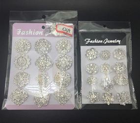 img 2 attached to Sparkle and Elegance: MEEJOA Lot 24pc Clear Rhinestone Crystal Flower Brooches Pins Set - Perfect for DIY Wedding Bouquet & Bridal Accessories