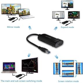 img 1 attached to 💻 Адаптер USB к HDMI от WAVLINK - Кабель конвертер видео графики USB 3.0/2.0 с аудиопортом для ПК ноутбук проектор HDTV - Совместим с Windows Vista 7/8/8.1/10.