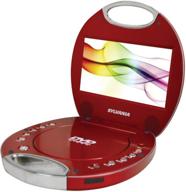 🔴 sylvania sdvd7046-red: the ultimate portable dvd player with integrated handle in red logo